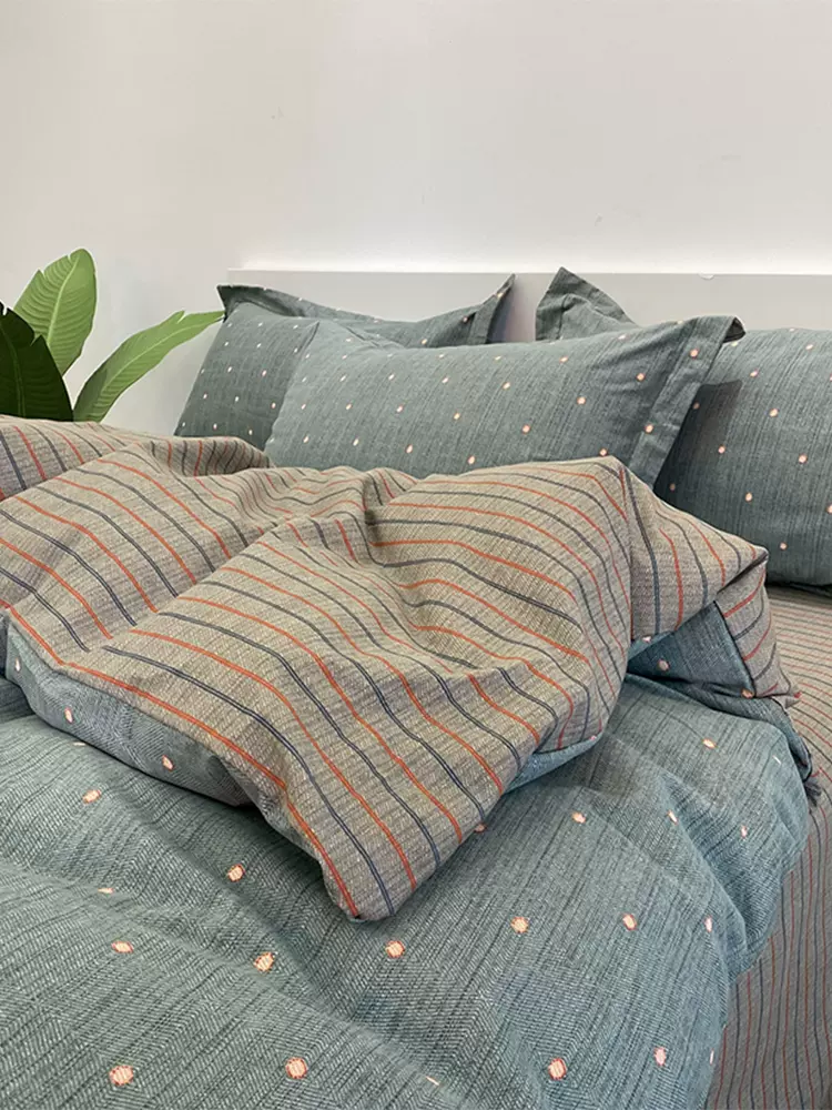 轻奢加厚全棉磨毛四件套纯棉床笠款秋冬保暖床单被套简约床上用品